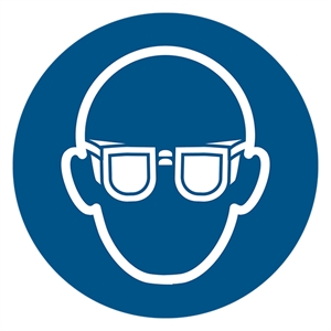 Djois waarschuwingsbord oogbescherming verplicht | kunststof | blauw/wit | 200 mm