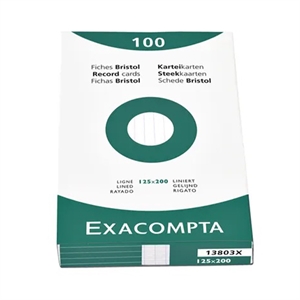 Exacompta 13803X systeemkaart / gelinieerd / wit / 125 x 200 mm / 100 stuks