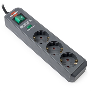 Brennenstuhl 1158820315 stekkerdoos met overspanningsbeveiliging / 3 stopcontacten / 1,5 meter / met schakelaar / antraciet