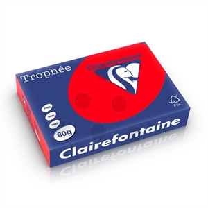 Clairefontaine papier / koraalrood / A4 / 80 gr. / 500 vel