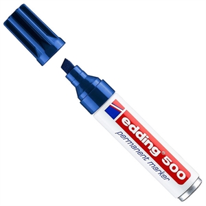 Edding 500 permanent marker / blauw / beitelvormige punt / 2-7 mm