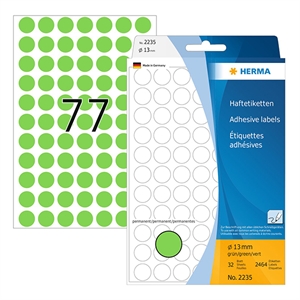 Herma 2235 multifunctionele etiketten / 13 mm / groen / 2464 etiketten