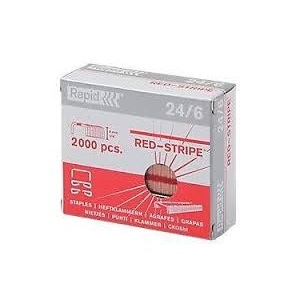 Rapid 24/6 / red stripe / strong nietjes / 2000 stuks