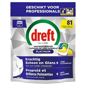Dreft All-in-One Platinum vaatwastabletten / Lemon / 81 tabs