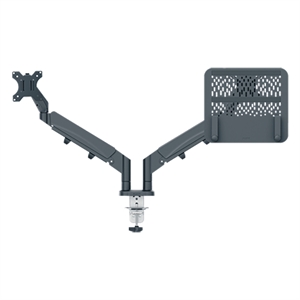 Leitz 65380089 Ergo monitor- en laptoparm / 2 monitoren / 17 – 32 inch / donkergrijs / tot 9 kilo