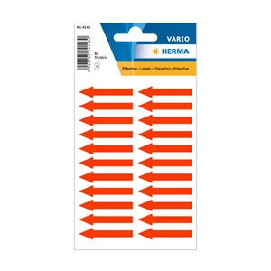 Herma 4143 stickers pijlen / 38 x 7 mm / fluor rood / 88 stuks