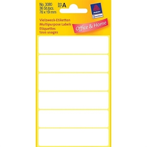 Avery Zweckform 3080 multifunctionele etiketten / wit / 76 mm x 19 mm / 36 etiketten
