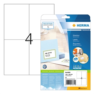 Herma Premium 8630 permanent hechtende etiketten / A4 / 105 x 148 mm / wit / 40 etiketten
