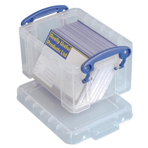 Really Useful Box opbergdoos / visitekaarthouder / polypropyleen / transparant / 0,3 liter