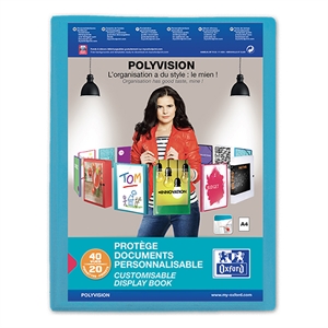 Oxford 100206087 Polyvision showalbum flexibel / A4 / kunststof / blauw / 20 hoezen