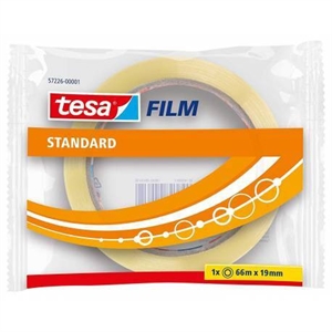 Tesa standaard plakband / transparant / 19 mm x 66 m