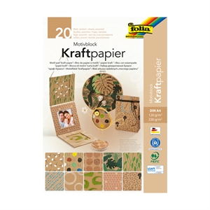 Folia 48898 designerpapierblok / kraftpapier / bruin en zandkleur / 20 vel