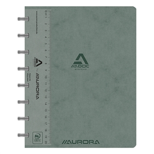 Aurora 3811.741GRIS Adoc schrift met liniaal / A5 / gelinieerd / 90 gr. / 72 vel / grijs