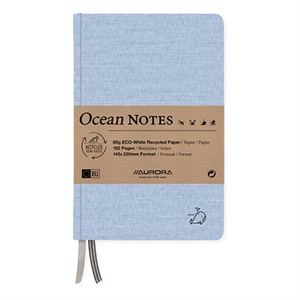 Aurora 2396RTB Ocean notitieboek / A5 / gelinieerd / 80 gr. / 96 vel / walvis blauw