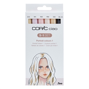Copic Ciao markerset / Portrait Colours 1 / penseel / beitel / 6 stuks