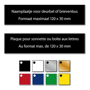 Posthumus gegraveerde naamplaat / kunststof / zelfklevend / 120 x 30 mm