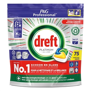 Dreft All-in-One Platinum vaatwastabletten / Lemon / 75 tabs
