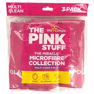 The Pink Stuff Microvezel schoonmaak doek / roze / 3 stuks