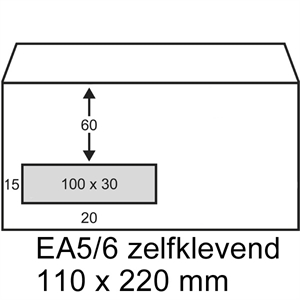 Raadhuis 402520-200 Exclusive envelop / zelfklevend / EA5/6 / venster links / 110mm x 220mm / 200 stuks