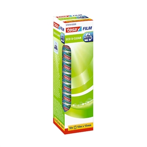 Tesa Eco & Clear plakband / transparant / 15 mm x 10 m / 10 rollen