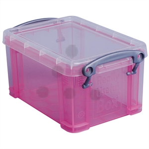 Really Useful Box opbergdoos / polypropyleen / transparant roze / 0.7 liter