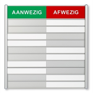 Posta Picto 39212 schuifbord aanwezig/afwezig / aluminium/kunststof / 10 plaatjes