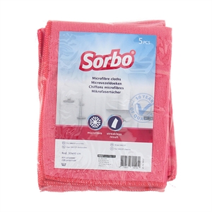 Sorbo Professionele Microvezeldoek / Rood / 5 stuks