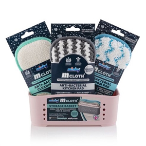 Minky opbergbox met schoonmaakpad / rose / 3 stuks