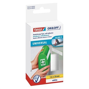 Tesa 55224-03 klittenband / zelfklevend / wit