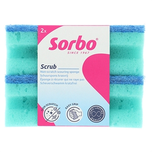 Sorbo Schuurspons XL Krasvrij / 2 stuks / 11,5x6x4 cm