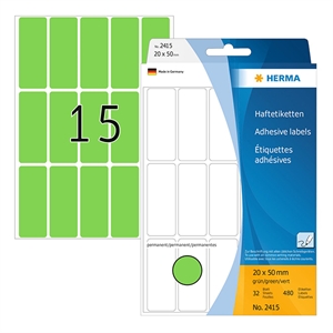 Herma 2415 multifunctionele etiketten / 20 x 50 mm / groen / 480 etiketten