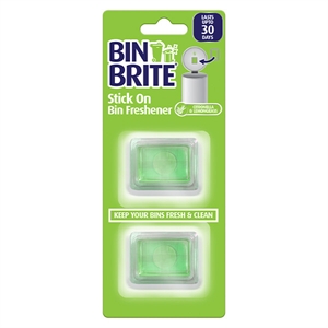 Bin Brite stick-on vuilnisbak verfrisser / Citronella & citroengras / 2 stuks