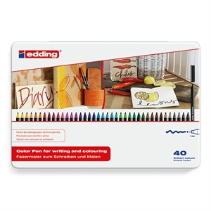 Edding 1300 viltstiften / metalen doos / 40 stuks