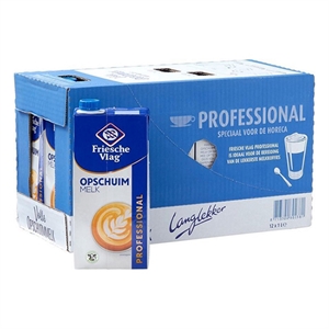 Friesche Vlag Langlekker opschuimmelk / 1 liter / 12 stuks