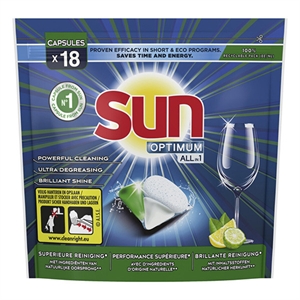 Sun Optimum All-in 1 vaatwascapsules / Citroen / 18 tabs