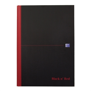 Oxford 400047607 Black ’n Red gebonden boek / A4 / geruit / 90gr. / 96 vel