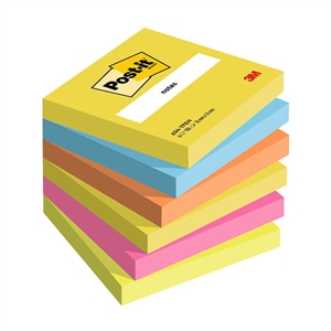 3M Post-it notes / 76 x 76 mm / Energetic Colours / 6 stuks