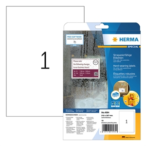 Herma 4584 folie etiketten / weerbestendig / A4 / 210 x 297 mm / wit / 10 etiketten