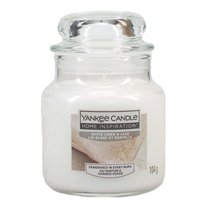 Yankee Candle Home Inspiration geurkaars / White Linen & Lace / Small Jar / 104 g