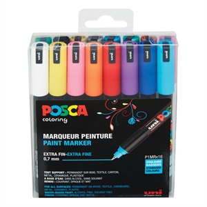 POSCA PC-1MR verfmarkerset / 0,7 mm / rond / 16 stuks