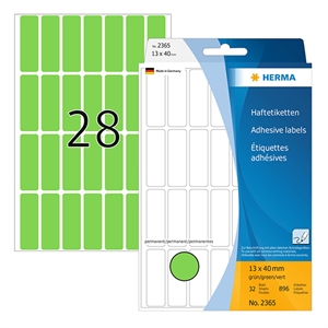 Herma 2365 multifunctionele etiketten / 13 x 40 mm / groen / 896 etiketten