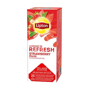 Lipton FGS Zwarte Thee Aardbei / 6 x 25 stuks