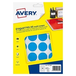 Avery Zweckform PET30B markeringspunten / 30 mm / blauw / 240 etiketten