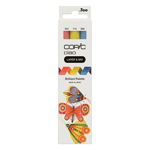 Copic Ciao Layer & Mix markerset / Brilliant Palette / penseel / beitel / 3 stuks