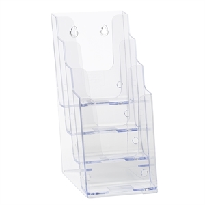 Deflecto DE77701 folderhouder / 1/3 A4 / polystyreen / transparant / 4 opbergvakken