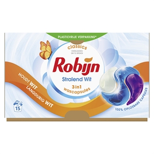 Robijn 3-in-1 Wascapsules / Stralend Wit / 15 wasbeurten