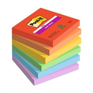 3M Post-It super sticky / 76 x 76 mm / Playful / 6 x 90 vel