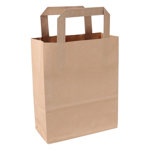 Papieren draagtas / bruin / 180 x 220 x 80 mm / 250 stuks