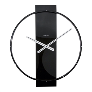 NeXtime NE-3195ZW wandklok / hout/staal / zwart / 50.8 x 58.2 x 4.3 cm