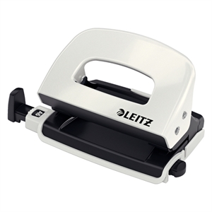 Leitz 50601095 WOW mini perforator / metaal / metallic wit / 2-gaats / tot 10 vel